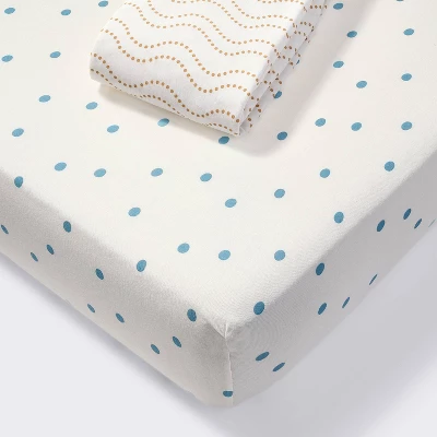 Fitted Jersey Crib Sheet - Dots & Squiggles - 2pk - Cloud Island™ 6 Fitted Jersey Crib Sheet - Dots & Squiggles - 2pk - Cloud Island™ - Image 4