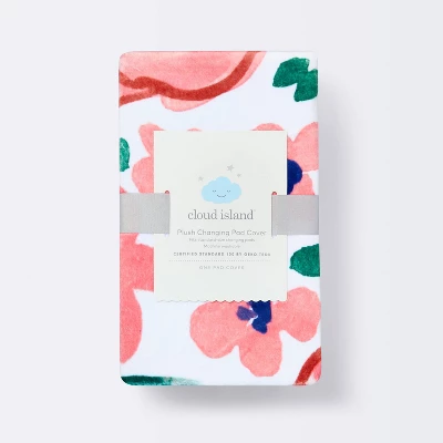 Plush Changing Pad Cover In Bloom - Pink Floral - Cloud Island™ 4 Plush Changing Pad Cover In Bloom - Pink Floral - Cloud Island™ - Image 2