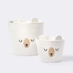 Medium Coiled Rope Round Basket Sleepy Bear - Cream - Cloud Island™ 8 Medium Coiled Rope Round Basket Sleepy Bear - Cream - Cloud Island™ -Target GUEST 703c8dda 6b78 47a5 a7ee 058a610b984a
