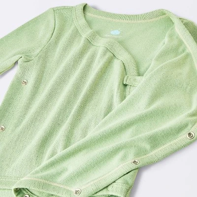 Baby 2pc Neutral Pointelle Top & Bottom Set - Cloud Island™ Green 4 Baby 2pc Neutral Pointelle Top & Bottom Set - Cloud Island™ Green - Image 2