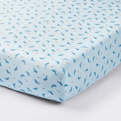 Cotton Fitted Crib Sheet - Whales - Cloud Island™ 6 Cotton Fitted Crib Sheet - Whales - Cloud Island™ - Image 4
