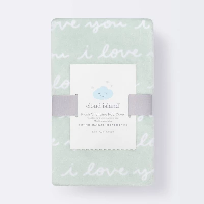 Plush Changing Pad Cover I Love You Script - Cloud Island™ Mint 5 Plush Changing Pad Cover I Love You Script - Cloud Island™ Mint - Image 3