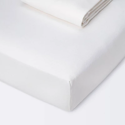 Fitted Jersey Crib Sheet - Cloud Island™ - White 2pk 5 Fitted Jersey Crib Sheet - Cloud Island™ - White 2pk - Image 3