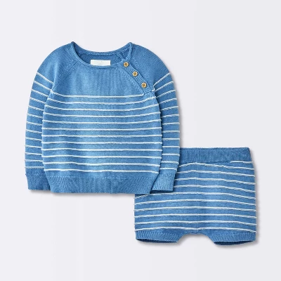 Baby Boys' Striped Sweater Set - Cloud Island™ Blue 6 Baby Boys' Striped Sweater Set - Cloud Island™ Blue - Image 4