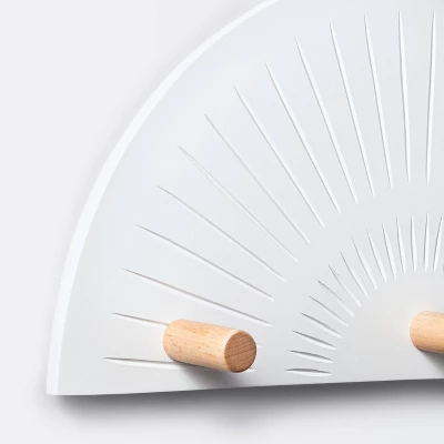 Wall Mounted Hook Rail - White And Natural - Cloud Island™ 4 Wall Mounted Hook Rail - White And Natural - Cloud Island™ - Image 2