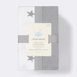 Fitted Jersey Crib Sheet - Gray & Scatter Star - Cloud Island™ 2pk 5 Fitted Jersey Crib Sheet - Gray & Scatter Star - Cloud Island™ 2pk -Target GUEST 7cf7fa29 7dcd 4e10 92a6 c3a511f05e4a