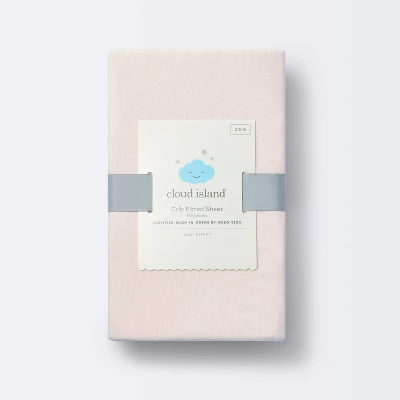 Polyester Rayon Fitted Crib Sheet - Light Pink - Cloud Island™ 5 Polyester Rayon Fitted Crib Sheet - Light Pink - Cloud Island™ - Image 3