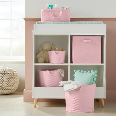 Quilted Fabric Diaper Caddy - Light Pink - Cloud Island™ 3 Quilted Fabric Diaper Caddy - Light Pink - Cloud Island™