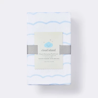 Plush Changing Pad Cover Sea Stripe - White/Blue - Cloud Island™ 4 Plush Changing Pad Cover Sea Stripe - White/Blue - Cloud Island™ - Image 2
