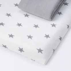 Fitted Play Yard Jersey Sheet Scatter Star And Solid Gray - Cloud Island™ 2pk 7 Fitted Play Yard Jersey Sheet Scatter Star And Solid Gray - Cloud Island™ 2pk -Target GUEST 82e51338 6b1f 44d1 9a0b 8a87054cd162