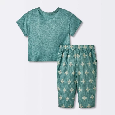 Baby Boys' 2pc Plus Graphic T-Shirt & Gauze Pants Set - Cloud Island™ Blue 3 Baby Boys' 2pc Plus Graphic T-Shirt & Gauze Pants Set - Cloud Island™ Blue