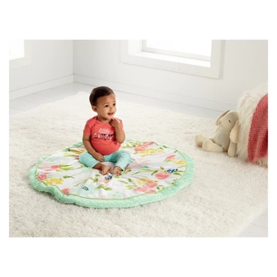 Round Activity Playmat Floral - Cloud Island™ Pink/Light Green 4 Round Activity Playmat Floral - Cloud Island™ Pink/Light Green - Image 2