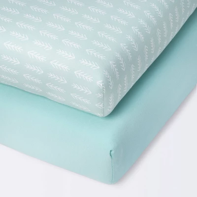 Fitted Mini Crib Sheet - Arrows/Mint - 2pk - Cloud Island™ 6 Fitted Mini Crib Sheet - Arrows/Mint - 2pk - Cloud Island™ - Image 4