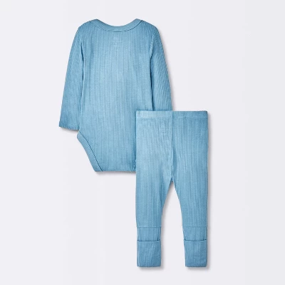Baby Boys' 2pc Soft Blend Top & Bottom Set - Cloud Island™ Blue 3 Baby Boys' 2pc Soft Blend Top & Bottom Set - Cloud Island™ Blue