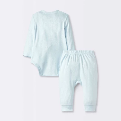 Baby Boys' 2pc Pointelle Set - Cloud Island™ Blue 3 Baby Boys' 2pc Pointelle Set - Cloud Island™ Blue