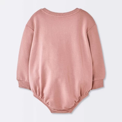 Baby Girls' Love Sweatshirt Romper - Cloud Island™ Pink 3 Baby Girls' Love Sweatshirt Romper - Cloud Island™ Pink
