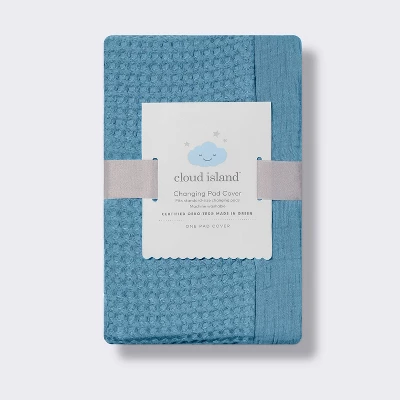 Muslin Waffle Changing Pad Cover - Blue - Cloud Island™ 4 Muslin Waffle Changing Pad Cover - Blue - Cloud Island™ - Image 2