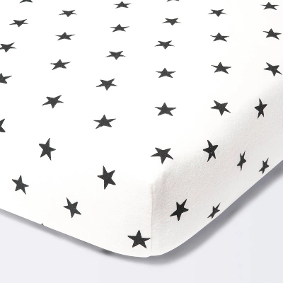 Flannel Fitted Crib Sheet Stars - Cloud Island™ - Cream/Black 7 Flannel Fitted Crib Sheet Stars - Cloud Island™ - Cream/Black - Image 5