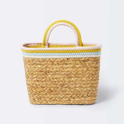 Wall Hanging Natural Woven Basket With Coiled Rope Handle - Cloud Island™ 7 Wall Hanging Natural Woven Basket With Coiled Rope Handle - Cloud Island™ - Image 5