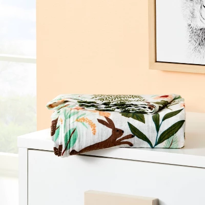 Muslin Swaddle Blanket Fauna - Pink/Green/Tan - Cloud Island™ 3 Muslin Swaddle Blanket Fauna - Pink/Green/Tan - Cloud Island™