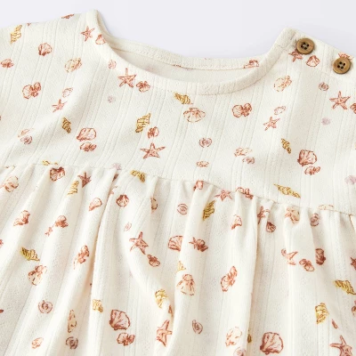 Baby Girls' Costal Ribbed Romper - Cloud Island™ White 4 Baby Girls' Costal Ribbed Romper - Cloud Island™ White - Image 2