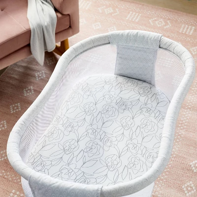 Jersey Bassinet Sheet 2pk - Cloud Island™ Floral And Solid Light Pink 3 Jersey Bassinet Sheet 2pk - Cloud Island™ Floral And Solid Light Pink