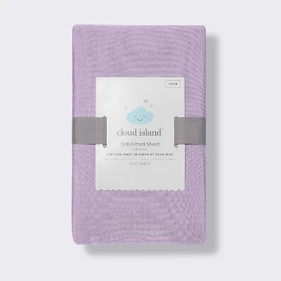 Polyester Rayon Fitted Crib Sheet - Purple - Cloud Island™ 5 Polyester Rayon Fitted Crib Sheet - Purple - Cloud Island™ - Image 3