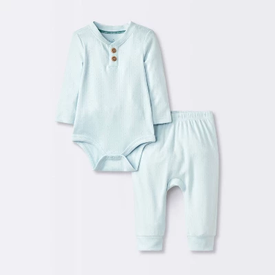Baby Boys' 2pc Pointelle Set - Cloud Island™ Blue 6 Baby Boys' 2pc Pointelle Set - Cloud Island™ Blue - Image 4