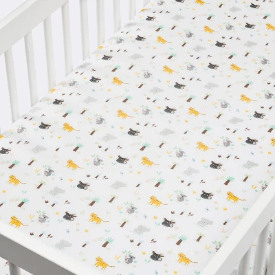 Fitted Crib Sheet Jungle Animals - Cloud Island™ 3 Fitted Crib Sheet Jungle Animals - Cloud Island™