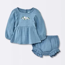 Baby Girls' 2pc Embroidered Floral Gauze Top & Bottom Set - Cloud Island™ Blue 8 Baby Girls' 2pc Embroidered Floral Gauze Top & Bottom Set - Cloud Island™ Blue -Target GUEST a19cd717 246f 4f5b 93ad c40a91923bbb