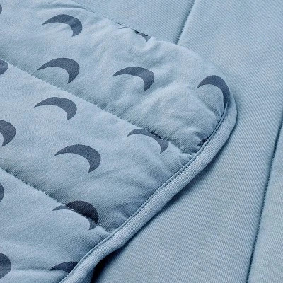 Rayon From Bamboo Jersey Quilted Blanket - Moons - Blue - Cloud Island™ 4 Rayon From Bamboo Jersey Quilted Blanket - Moons - Blue - Cloud Island™ - Image 2