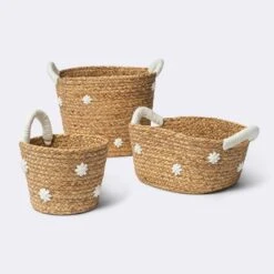 Braided Water Hyacinth With Tufted Embroidery Medium Round Storage Basket - Cloud Island™ 7 Braided Water Hyacinth With Tufted Embroidery Medium Round Storage Basket - Cloud Island™ -Target GUEST a7bd05cd bca9 4965 97c1 315288e11582