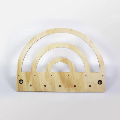 Rainbow Wooden Shelf Natural Wood - Cloud Island™ 5 Rainbow Wooden Shelf Natural Wood - Cloud Island™ - Image 3