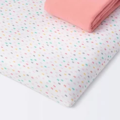Fitted Play Yard Jersey Sheet - Cloud Island™ Confetti/Coral 2pk 7 Fitted Play Yard Jersey Sheet - Cloud Island™ Confetti/Coral 2pk -Target GUEST aa56a9e8 f732 46c7 a1b3 1e30e213df10