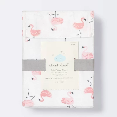 Crib Fitted Sheet Flamingos - Cloud Island™ - Pink/White 5 Crib Fitted Sheet Flamingos - Cloud Island™ - Pink/White - Image 3