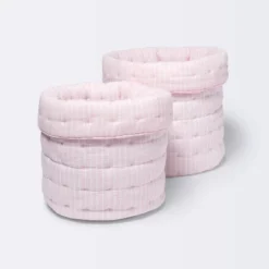 Quilted Gauze Medium Round Storage Bin - Cloud Island™ Pink Stripe 7 Quilted Gauze Medium Round Storage Bin - Cloud Island™ Pink Stripe -Target GUEST ac06777e 2a05 4350 b393 154caf98aaa3
