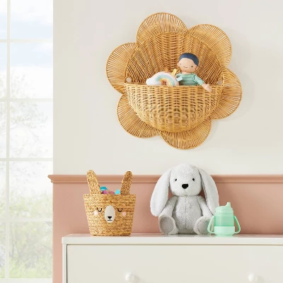 Braided Water Hyacinth Small Round Storage Basket - Rabbit - Cloud Island™ 3 Braided Water Hyacinth Small Round Storage Basket - Rabbit - Cloud Island™