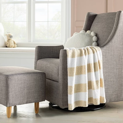 Chenille Stripe Baby Blanket - Khaki And White Stripes - Cloud Island™ 3 Chenille Stripe Baby Blanket - Khaki And White Stripes - Cloud Island™