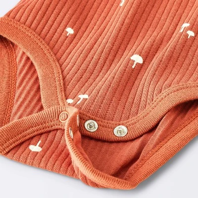 Baby 2pc Neutral Mushroom Wide Ribbed Top & Bottom Set - Cloud Island™ Rust 4 Baby 2pc Neutral Mushroom Wide Ribbed Top & Bottom Set - Cloud Island™ Rust - Image 2