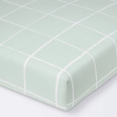 Fitted Crib Sheet - Cloud Island™ Mint Windowpane 7 Fitted Crib Sheet - Cloud Island™ Mint Windowpane - Image 5