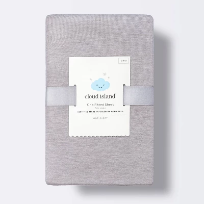 Polyester Rayon Fitted Crib Sheet - Solid Gray - Cloud Island™ 5 Polyester Rayon Fitted Crib Sheet - Solid Gray - Cloud Island™ - Image 3