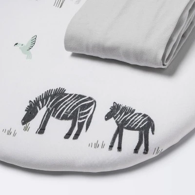 Jersey Bassinet Sheet 2pk - Cloud Island™ Two By Two Animals And Solid Gray 7 Jersey Bassinet Sheet 2pk - Cloud Island™ Two By Two Animals And Solid Gray - Image 5
