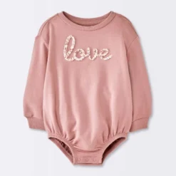 Baby Girls' Love Sweatshirt Romper - Cloud Island™ Pink 9 Baby Girls' Love Sweatshirt Romper - Cloud Island™ Pink -Target GUEST c162c7b4 7878 4241 9675 089373389640