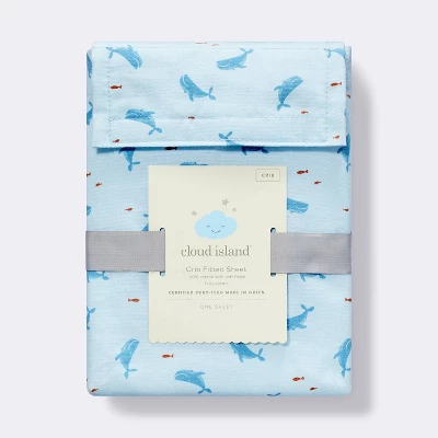 Cotton Fitted Crib Sheet - Whales - Cloud Island™ 5 Cotton Fitted Crib Sheet - Whales - Cloud Island™ - Image 3