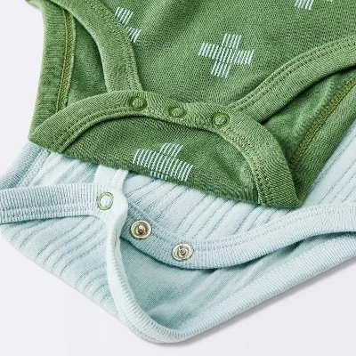 Baby Boys' 4pk Bear Short Sleeve Bodysuits - Cloud Island™ Ivory/Blue/Green 5 Baby Boys' 4pk Bear Short Sleeve Bodysuits - Cloud Island™ Ivory/Blue/Green - Image 3