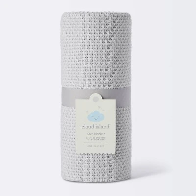 Seed Stitch Sweater Knit Baby Blanket - Gray - Cloud Island™ 5 Seed Stitch Sweater Knit Baby Blanket - Gray - Cloud Island™ - Image 3