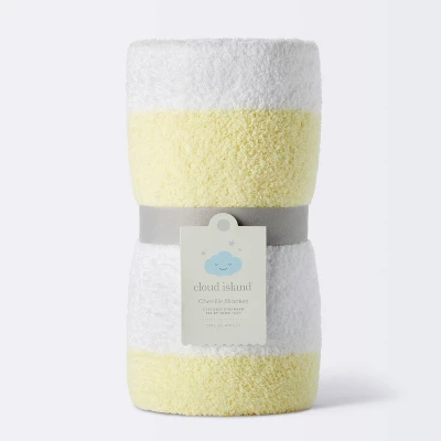 Chenille Stripe Baby Blanket - Yellow And White Stripes - Cloud Island™ 5 Chenille Stripe Baby Blanket - Yellow And White Stripes - Cloud Island™ - Image 3