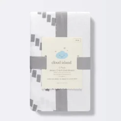 Fitted Jersey Crib Sheet - Cloud Island™ Gray Chevron And Solid White - 2pk -Target GUEST c62fb659 0ab0 4bfc 8594 efba432915bd