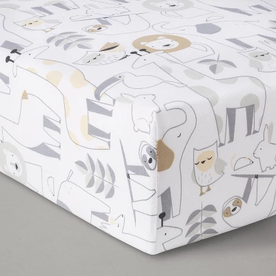 Crib Bedding Set Animals 4pc - Cloud Island™ White/Beige 4 Crib Bedding Set Animals 4pc - Cloud Island™ White/Beige - Image 2