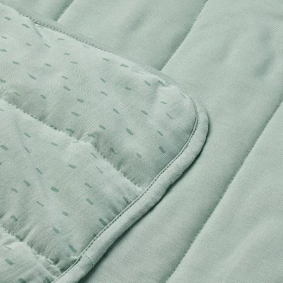 Rayon From Bamboo Jersey Quilted Blanket - Dashes - Green - Cloud Island™ 4 Rayon From Bamboo Jersey Quilted Blanket - Dashes - Green - Cloud Island™ - Image 2